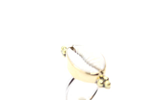 cowrie brass goddess ring (made to order)