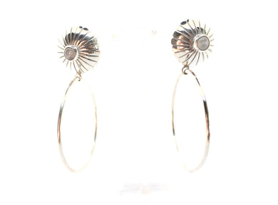 silver moonburst hoop earrings (made-to-order)