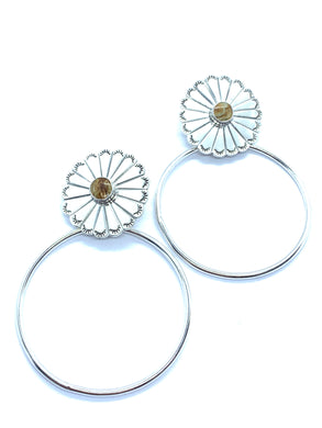 desert flower hoop earrings